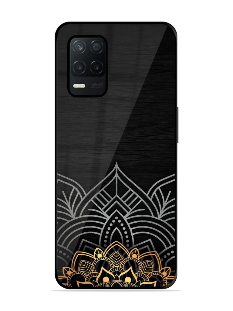 Decorative Golden Pattern Glossy Metal Phone Cover for Realme 9 (5G) Zapvi