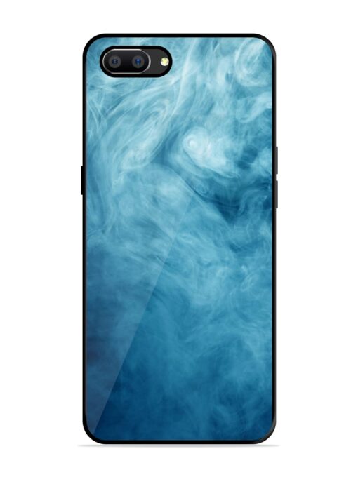 Blue Smoke Art Premium Glass Case for Realme C1 Zapvi