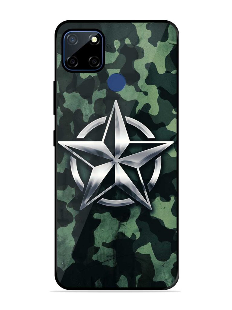 Indian Army Star Design Glossy Metal TPU Case for Realme C12 Zapvi