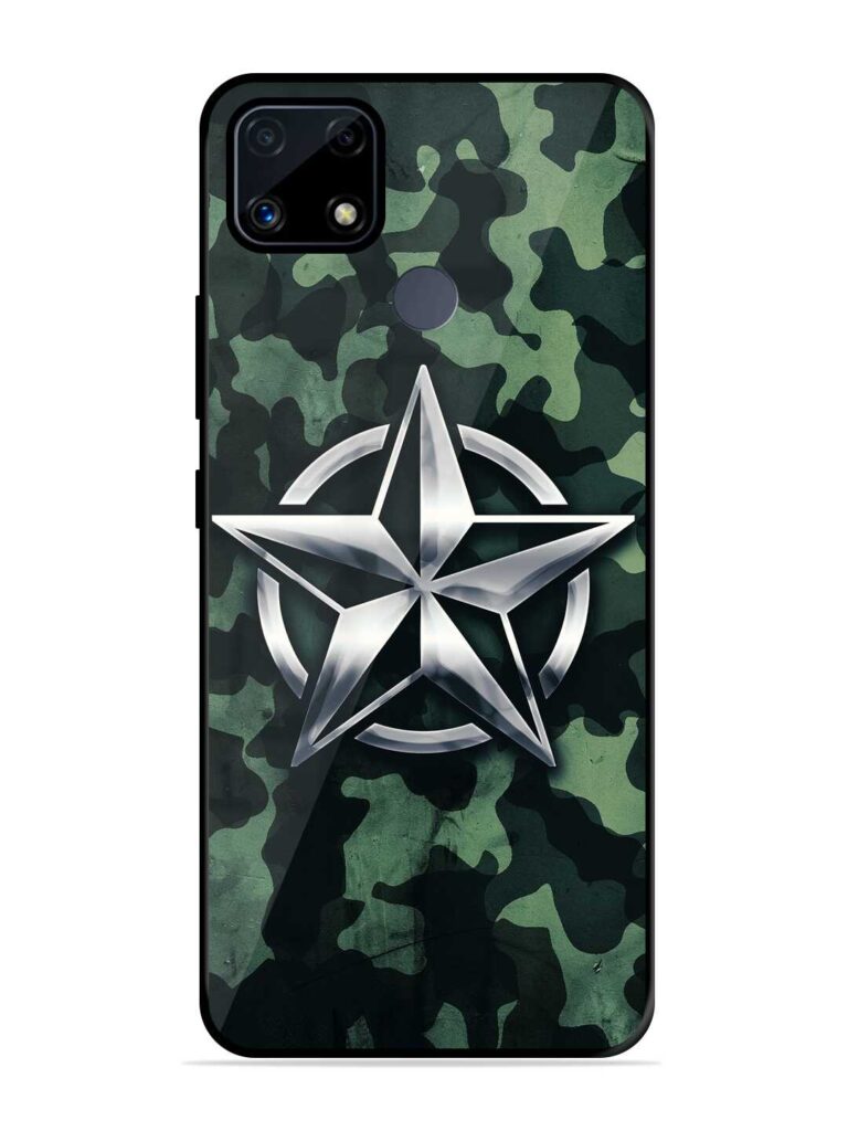 Indian Army Star Design Glossy Metal TPU Case for Realme C25 Zapvi