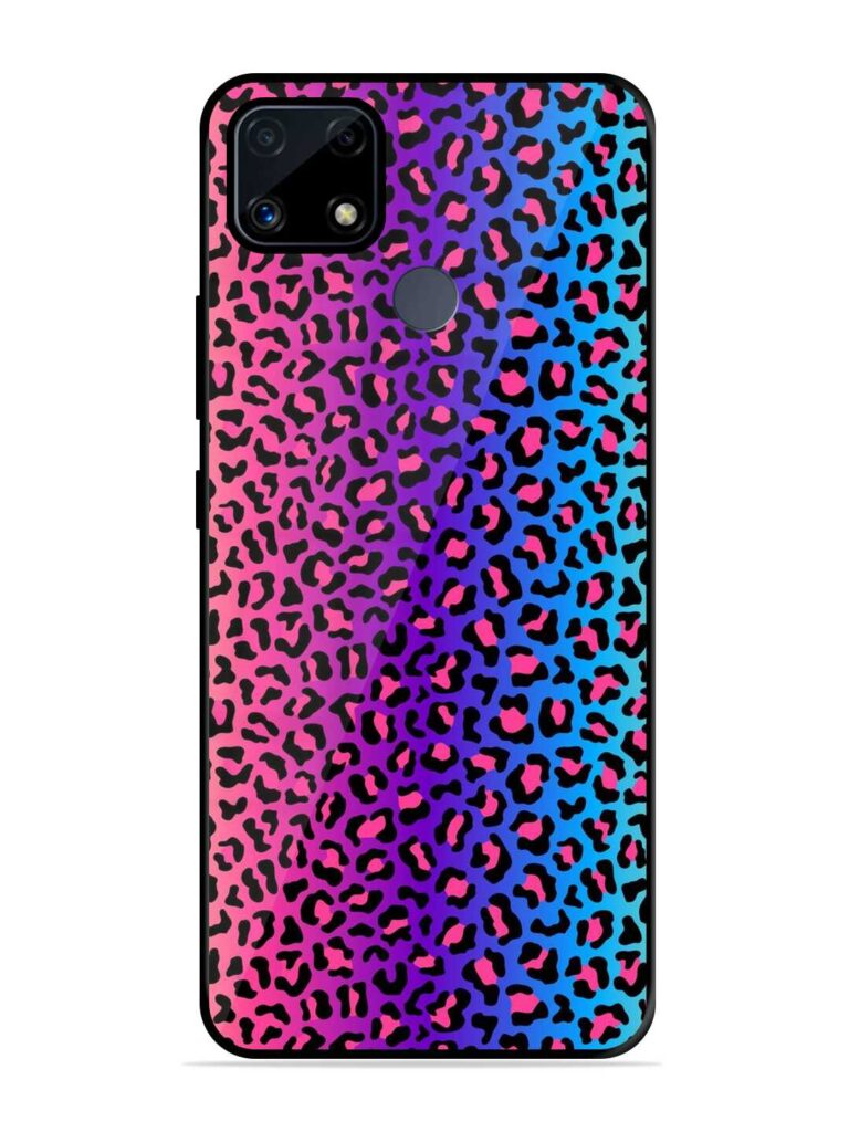 Colorful Leopard Seamless Glossy Metal TPU Case for Realme C25 Zapvi