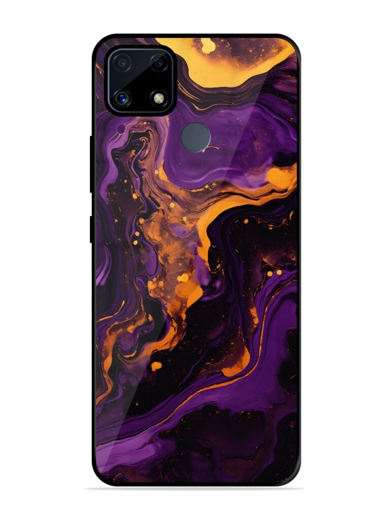 Painting Of A Purple Glossy Metal TPU Case for Realme C25s Zapvi