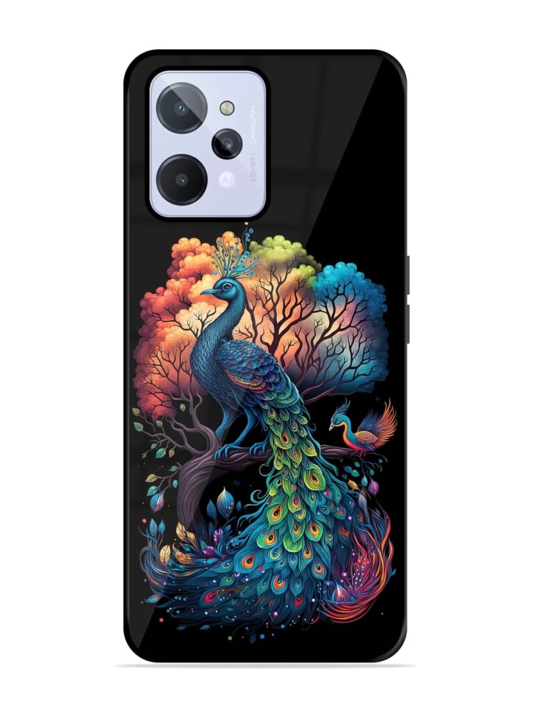 Peacock Tree Art Premium Glass Case for Realme C31 Zapvi