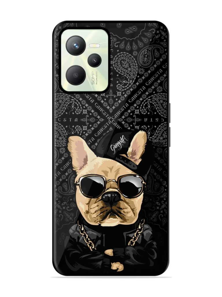 Gangsta Cool Sunglasses Dog Premium Glass Case for Realme C35 Zapvi