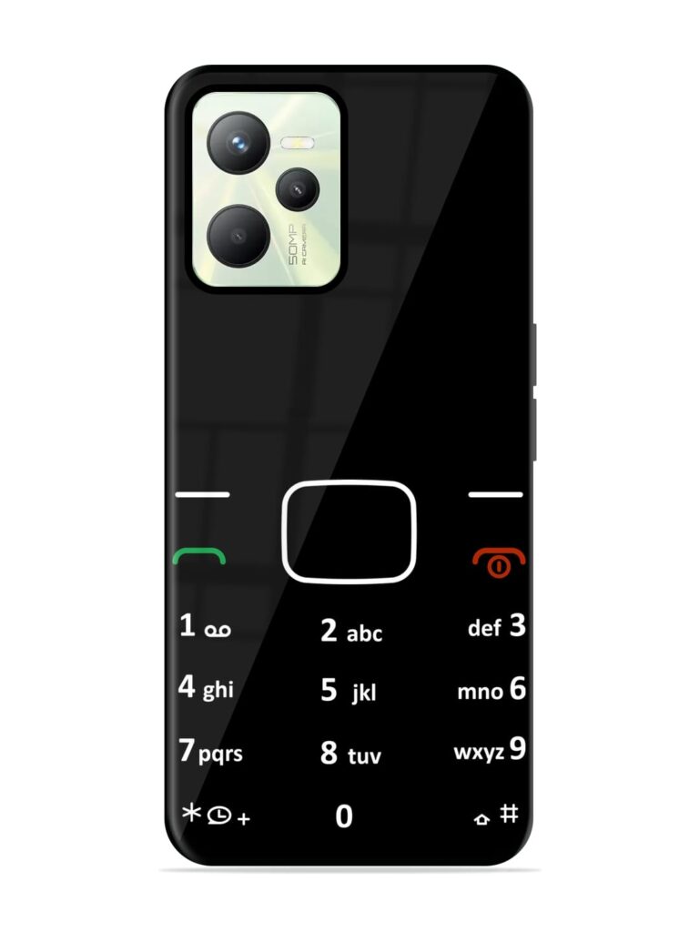 Retro Cellphone Bottons Premium Glass Case for Realme C35 Zapvi