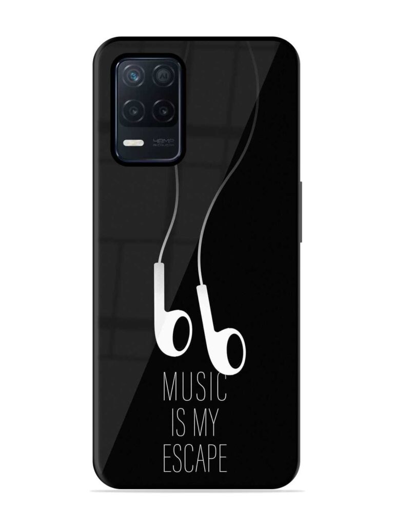 Music Is My Escape Glossy Metal Phone Cover for Realme Narzo 30 (5G) Zapvi