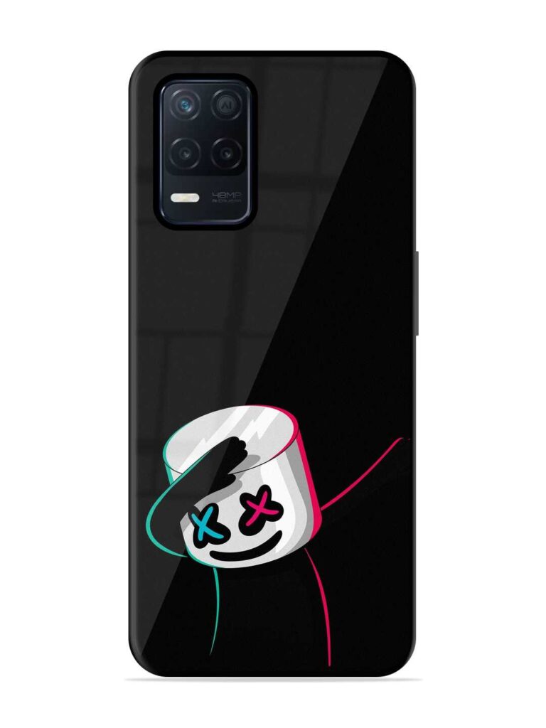 Black Marshmallow Glossy Metal Phone Cover for Realme Narzo 30 (5G) Zapvi