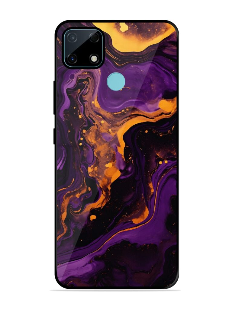 Painting Of A Purple Glossy Metal TPU Case for Realme Narzo 30A Zapvi