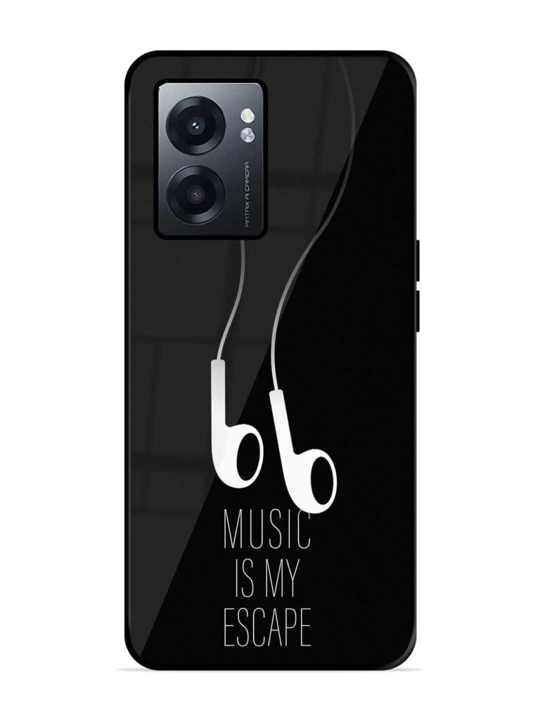 Music Is My Escape Premium Glass Case for RealMe Narzo 50 (5G) Zapvi