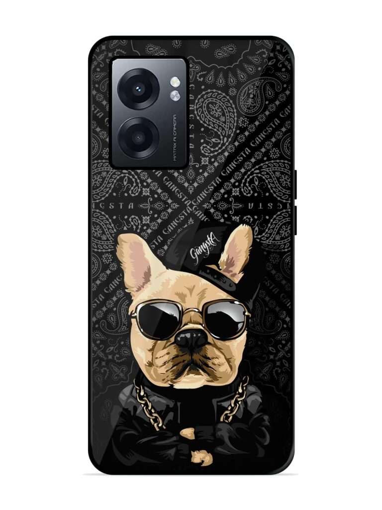 Gangsta Cool Sunglasses Dog Premium Glass Case for RealMe Narzo 50 (5G) Zapvi