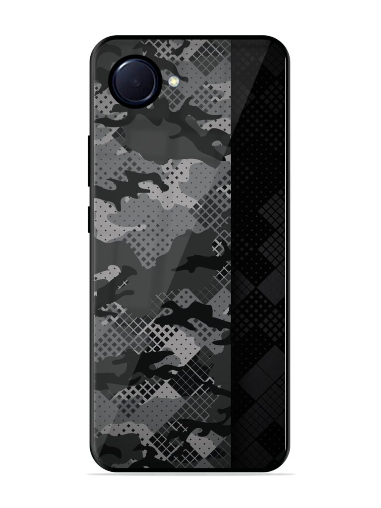 Dark Camouflage Premium Glass Case for Realme Narzo 50i Prime Zapvi