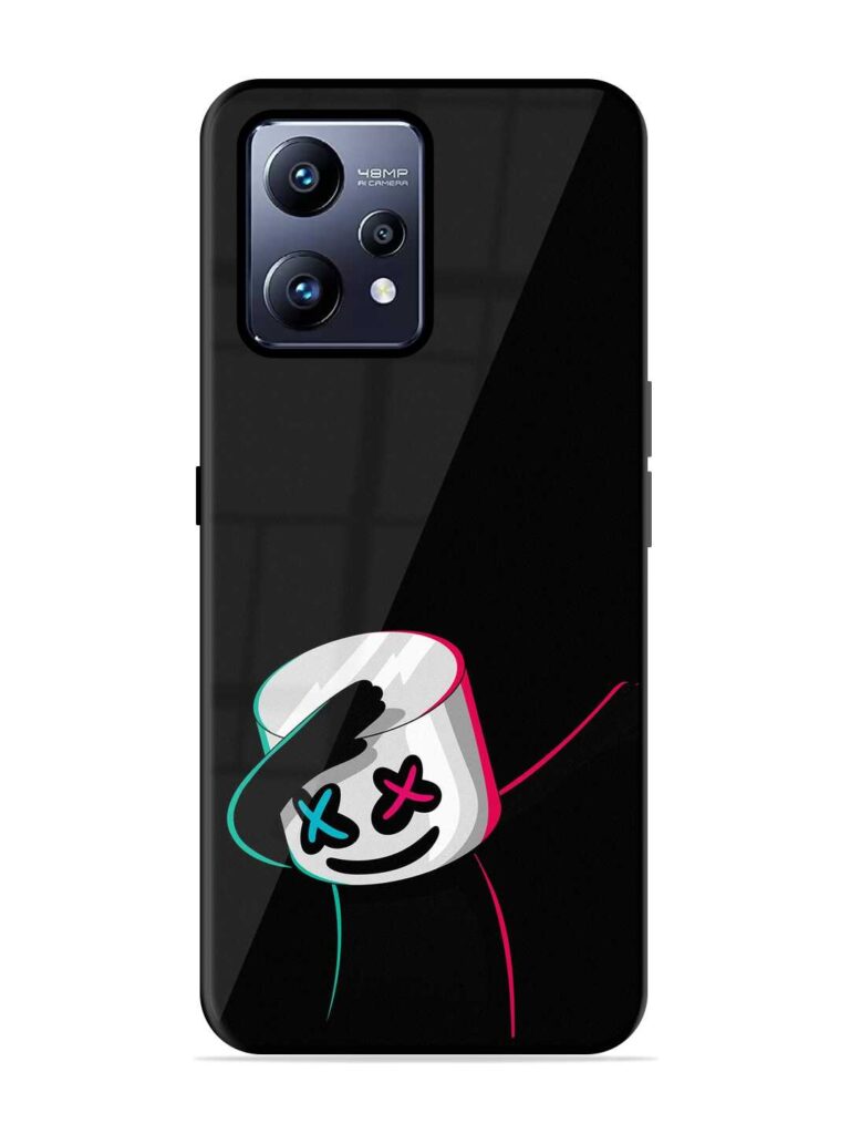 Black Marshmallow Glossy Metal Phone Cover for Realme Narzo 50 Pro Zapvi