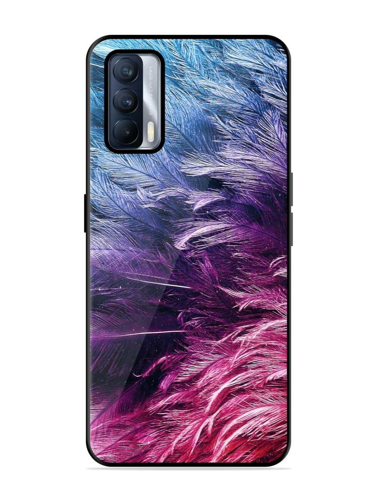 Light Grey Feather Background Glossy Metal TPU Case for Realme X7 (5G) Zapvi