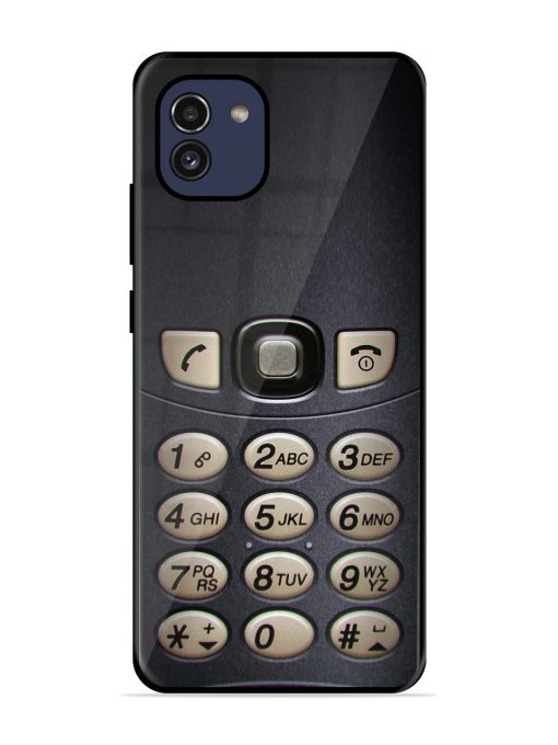 Retro Cell Phone Art Premium Glass Case for Samsung Galaxy A03 Zapvi