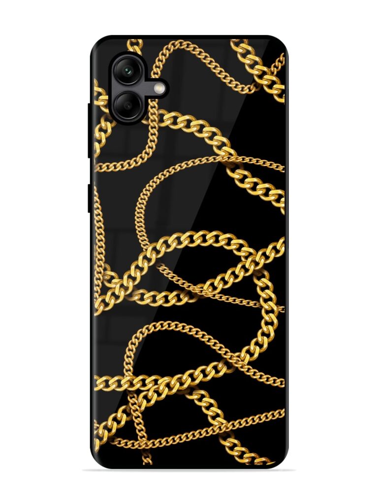 Decorative Golde Chain Premium Glass Case for Samsung Galaxy A04 Zapvi