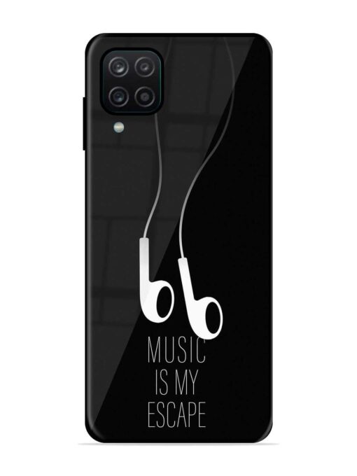 Music Is My Escape Premium Glass Case for Samsung Galaxy A12 Zapvi