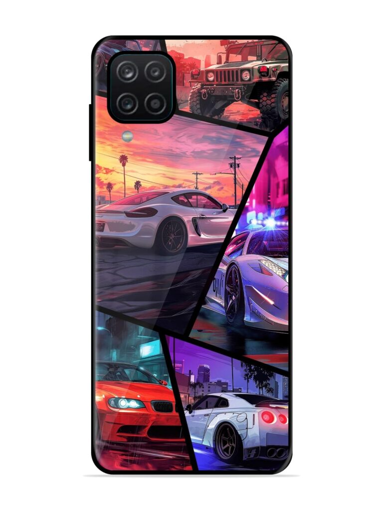 Ride In Pixels Premium Glass Case for Samsung Galaxy A12 Zapvi