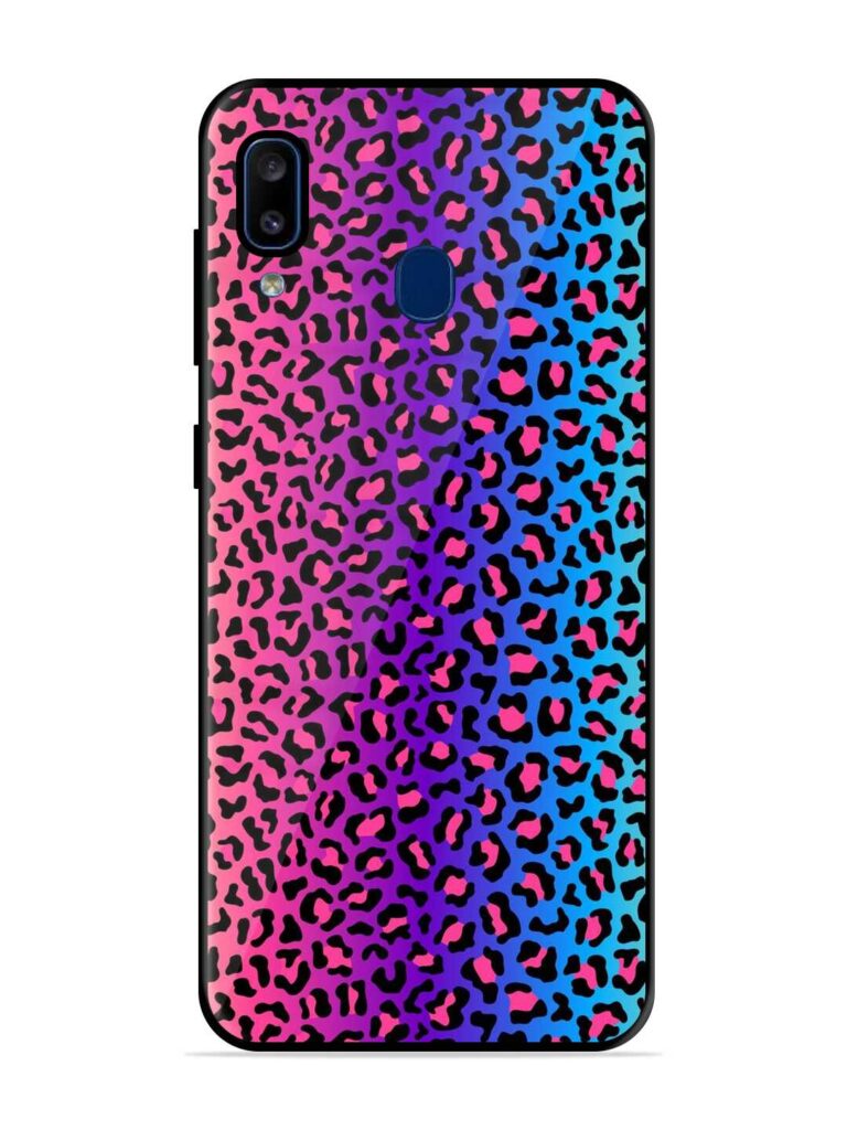 Colorful Leopard Seamless Premium Glass Case for Samsung Galaxy A20 Zapvi