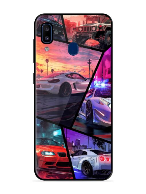 Ride In Pixels Premium Glass Case for Samsung Galaxy A20 Zapvi