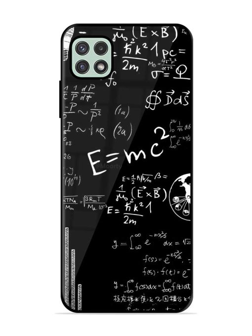 E=Mc2 Mass?Energy Equivalence Premium Glass Case for Samsung Galaxy A22 (5G) Zapvi