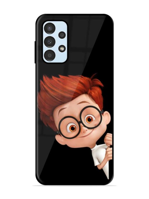 Smart Boy Cartoon Glossy Metal Phone Cover for Samsung Galaxy A23 Zapvi