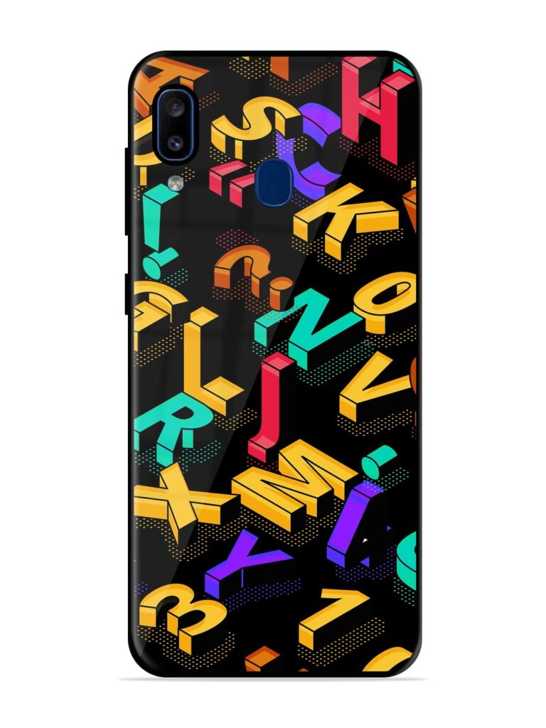 Seamless Pattern With Letters Premium Glass Case for Samsung Galaxy A30 Zapvi