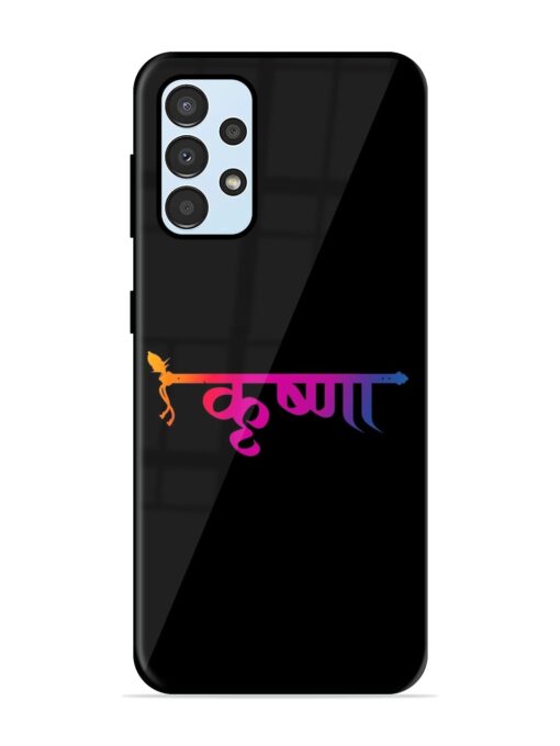 Krishna Typo Glossy Metal Phone Cover for Samsung Galaxy A52 (5G) Zapvi