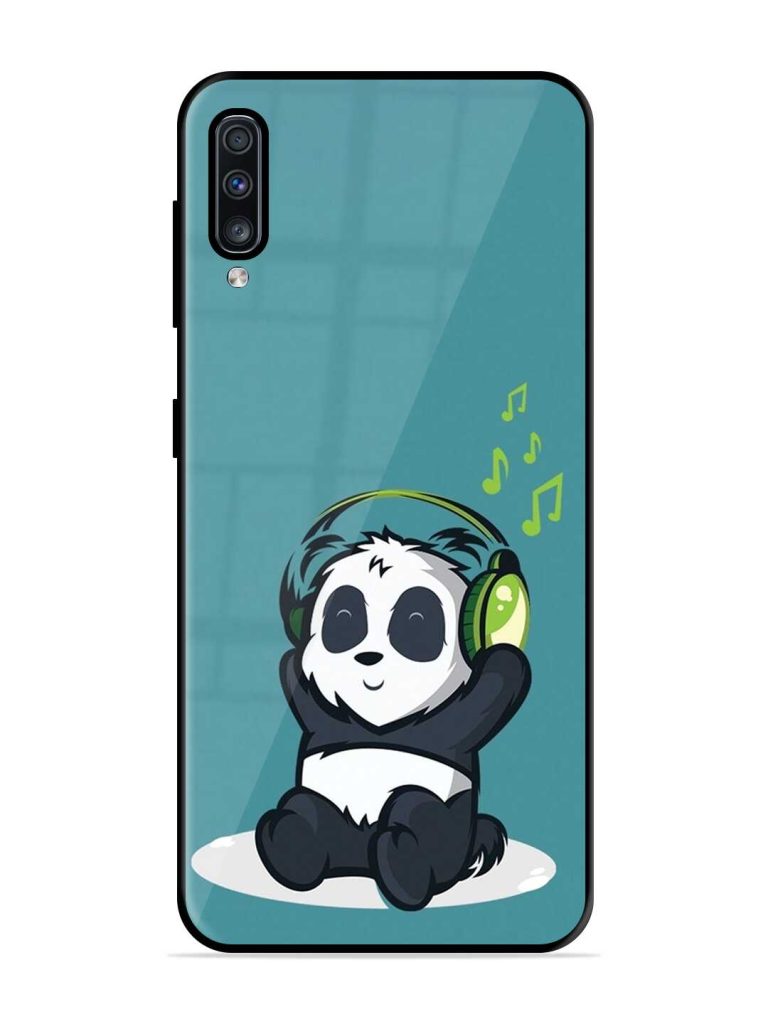 Music Panda Premium Glass Case for Samsung Galaxy A70 Zapvi