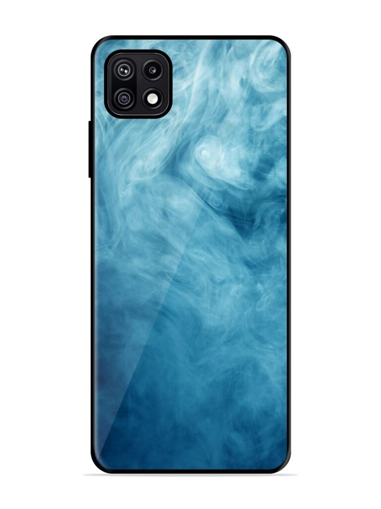 Blue Smoke Art Premium Glass Case for Samsung Galaxy F42 (5G) Zapvi