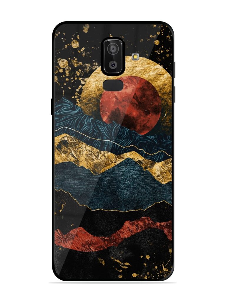 Gold Painting View Premium Glass Case for Samsung Galaxy J8 Zapvi