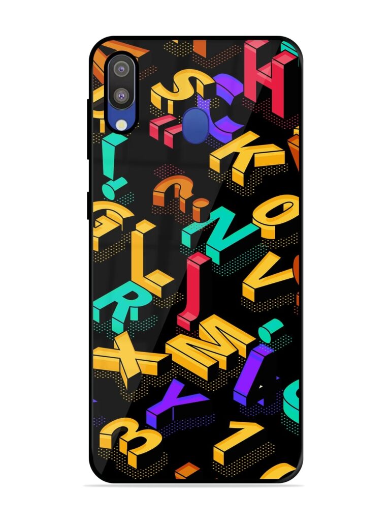 Seamless Pattern With Letters Premium Glass Case for Samsung Galaxy M20 Zapvi