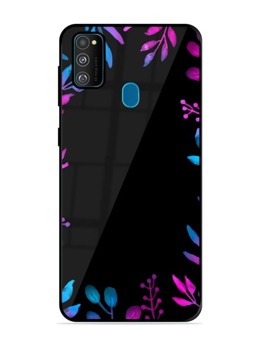 Flower Pattern Watercolor Glossy Metal TPU Case for Samsung Galaxy M30s Zapvi