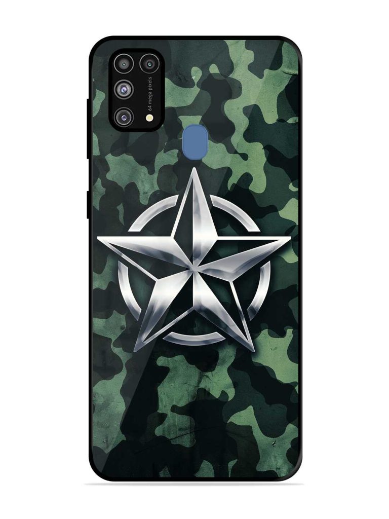 Indian Army Star Design Glossy Metal Phone Cover for Samsung Galaxy M31 Zapvi