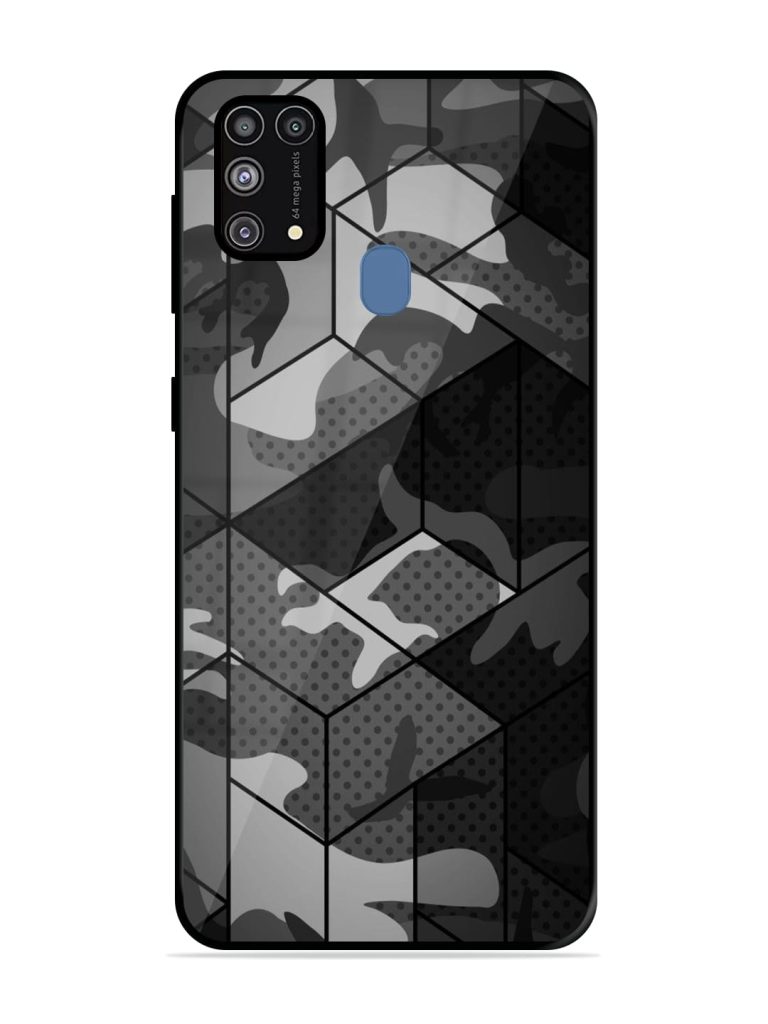 Hexagonal Pattern Glossy Metal Phone Cover for Samsung Galaxy M31 Zapvi