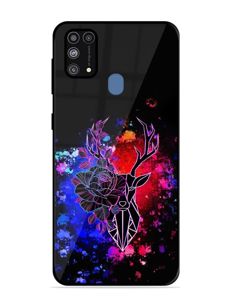 Floral Deer Art Glossy Metal Phone Cover for Samsung Galaxy M31 Zapvi