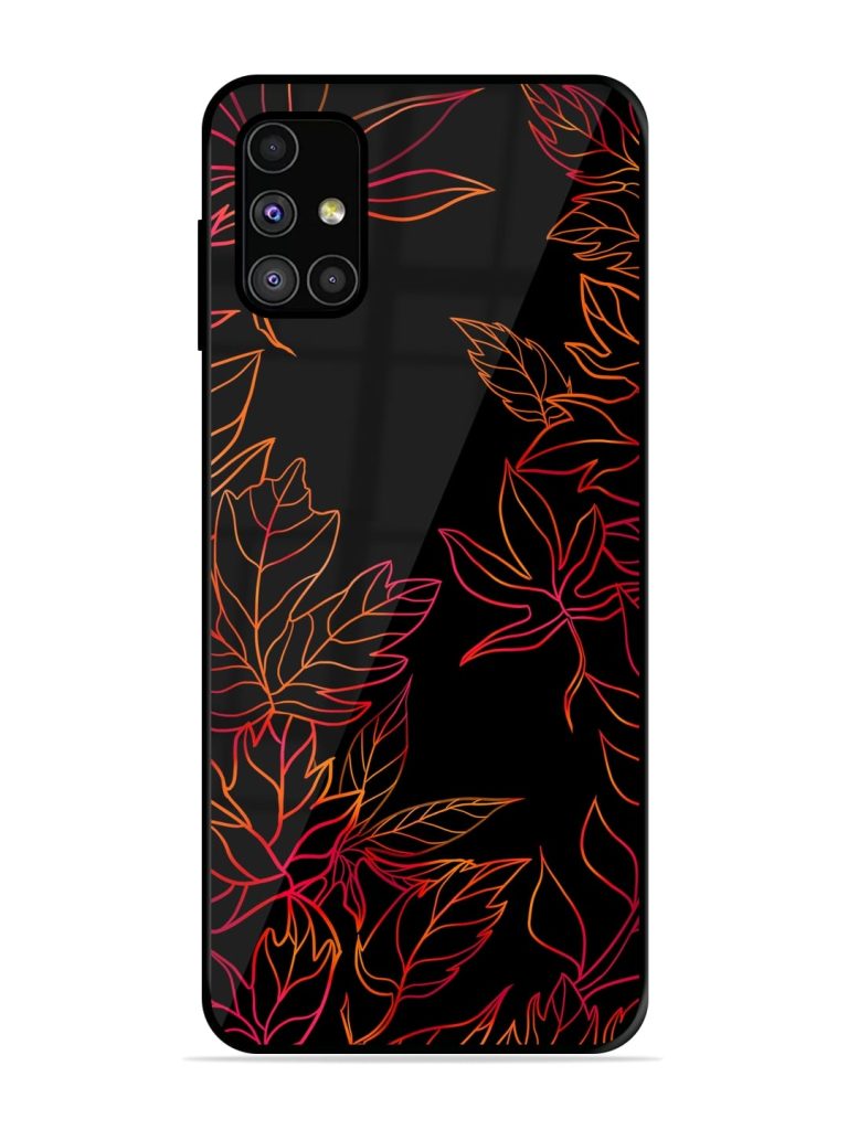 Red Floral Pattern Premium Glass Case for Samsung Galaxy M31s Zapvi
