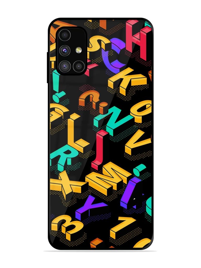 Seamless Pattern With Letters Premium Glass Case for Samsung Galaxy M31s Zapvi