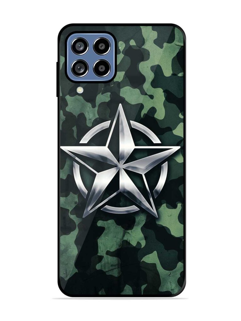 Indian Army Star Design Premium Glass Case for Samsung Galaxy M32 (4G) Zapvi