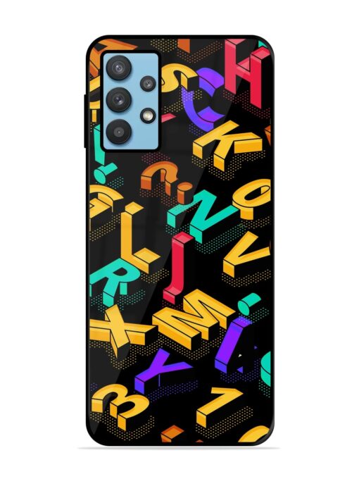 Seamless Pattern With Letters Premium Glass Case for Samsung Galaxy M32 (5G) Zapvi