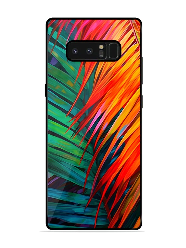 Painted Tropical Leaves Premium Glass Case for Samsung Galaxy Note 8 Zapvi