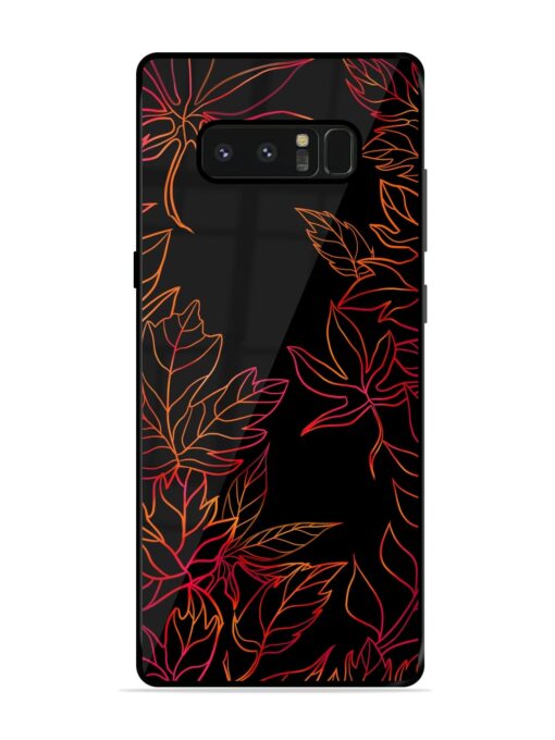 Red Floral Pattern Premium Glass Case for Samsung Galaxy Note 8 Zapvi