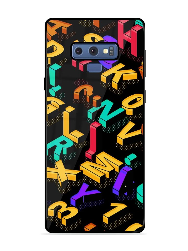 Seamless Pattern With Letters Premium Glass Case for Samsung Galaxy Note 9 Zapvi
