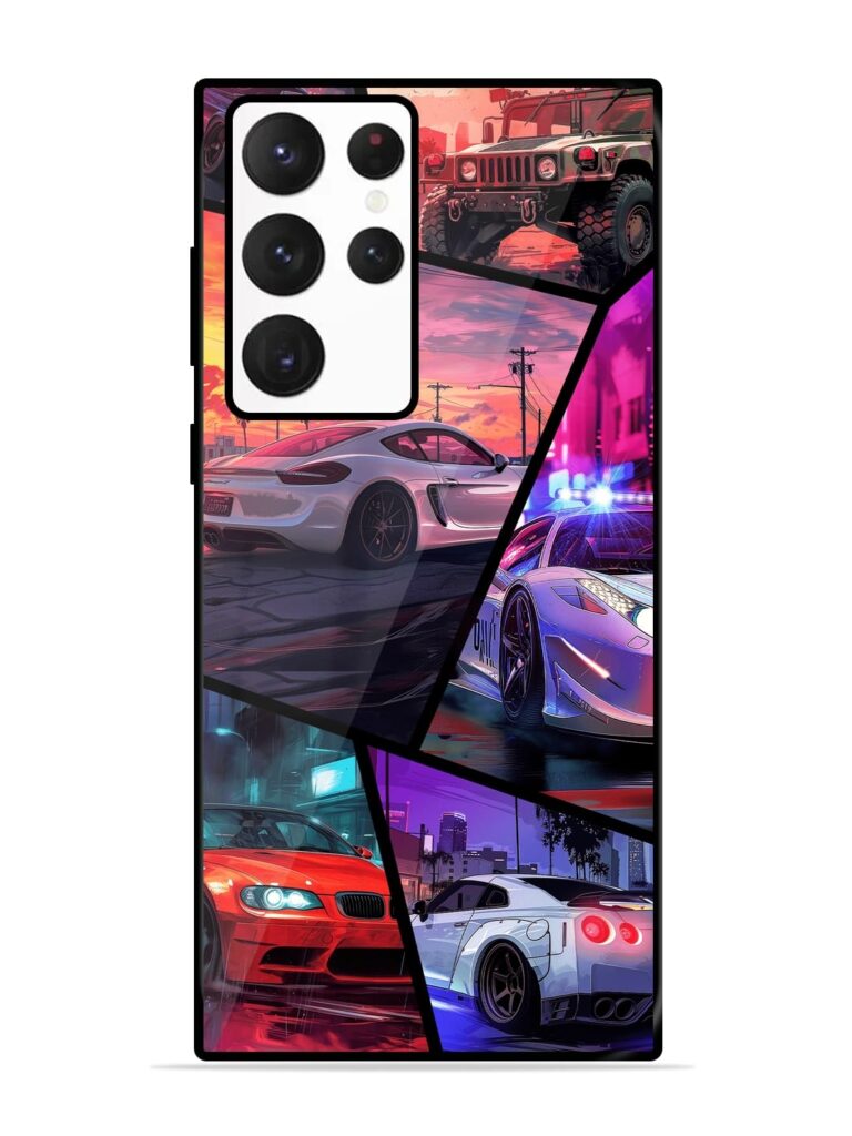 Ride In Pixels Glossy Metal TPU Case for Samsung Galaxy S22 Ultra Zapvi