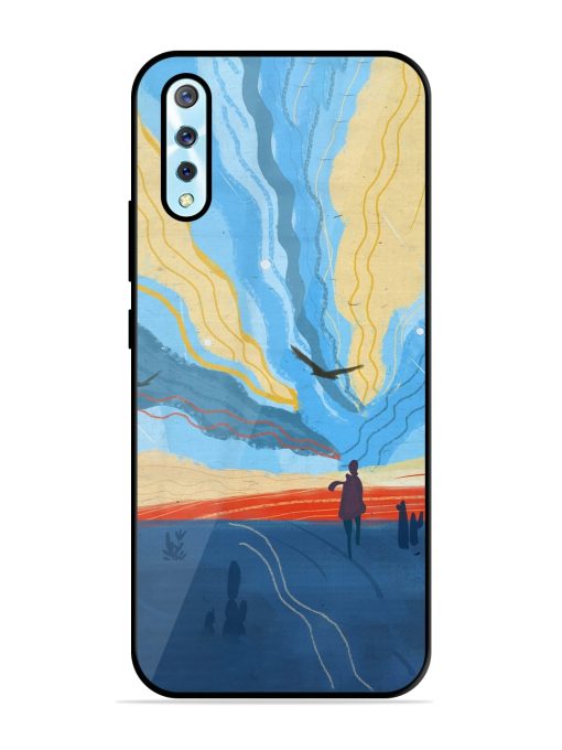 Minimal Abstract Landscape Glossy Metal TPU Case for Vivo S1 Zapvi