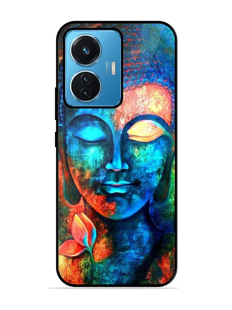 Buddha Painting Glossy Metal Phone Cover for Vivo T1 (44W) Zapvi