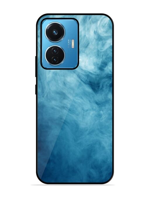 Blue Smoke Art Glossy Metal Phone Cover for Vivo T1 (44W) Zapvi