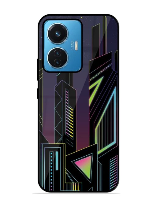 Neon Dreamscape Glossy Metal Phone Cover for Vivo T1 (44W) Zapvi