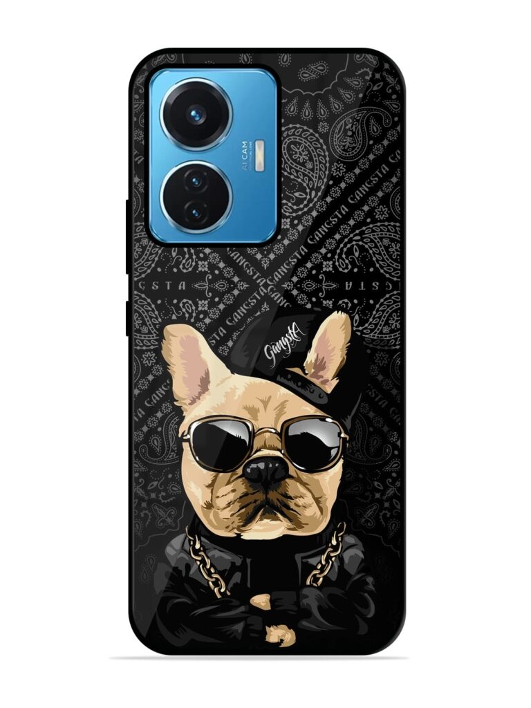Gangsta Cool Sunmetales Dog Glossy Metal Phone Cover for Vivo T1 (44W) Zapvi