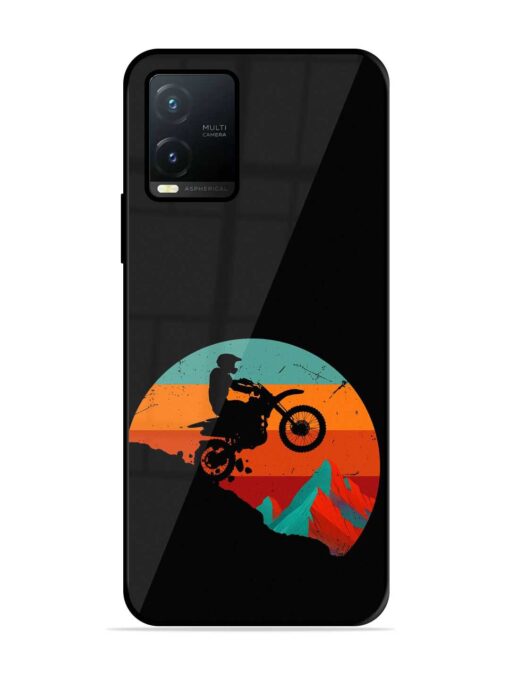 Mountain Bike Glossy Metal Phone Cover for Vivo T1x Zapvi