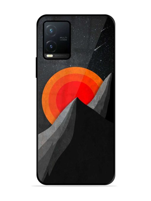 Black Mountain Glossy Metal Phone Cover for Vivo T1x Zapvi